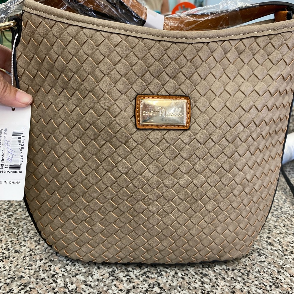 Simply Noelle crossbody bag taupe color new